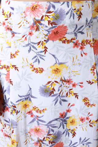 Floral Print Deep Slit Maxi Skirt