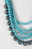 Faux Turquoise Beaded Statement Necklace