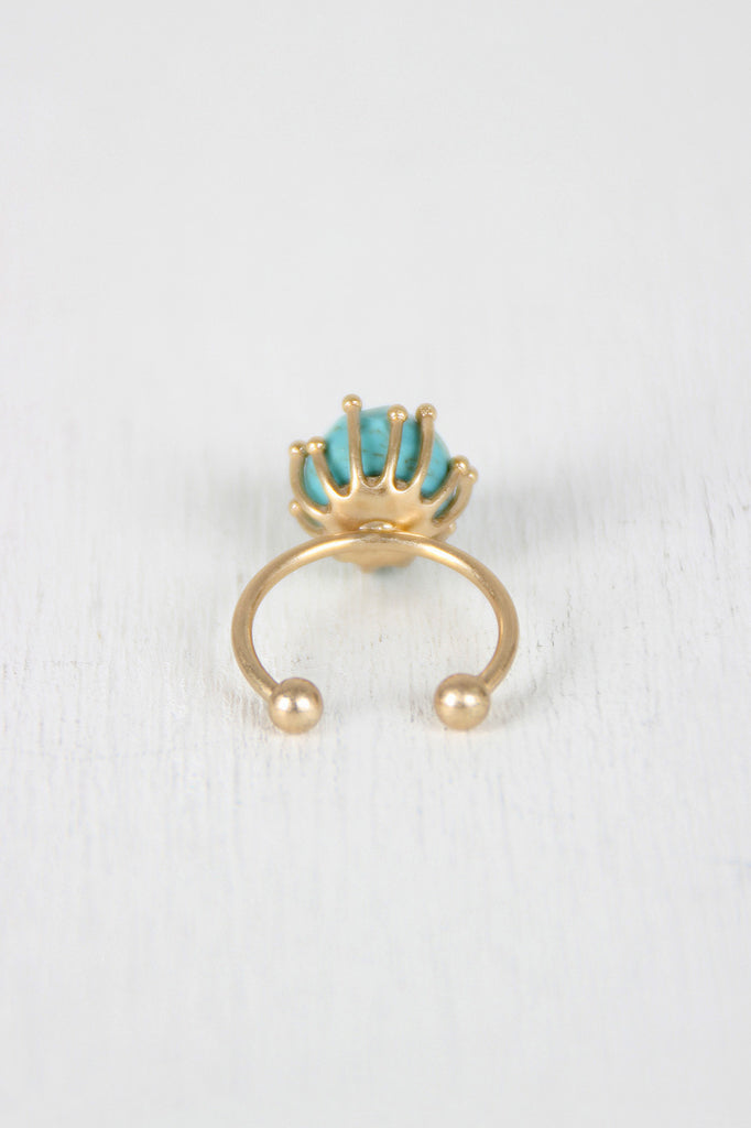 Turquoise Stone Open Band Ring