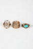 Stone and Cutout Ring Set