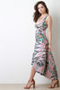 Abstract Surplice Wrap Style Maxi Dress