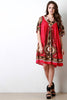 African Dashiki Print V-neck Dress