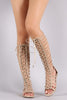 Bamboo Shimmer Strappy Studded Lace-Up Gladiator Sandal