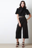 High Waist Cropped Flare Pants
