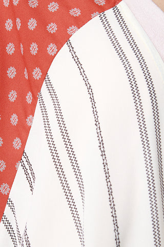 Bohemian Contrast Yoke Long Kimono