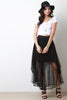 Mesh Double Layered Tulle Skirt