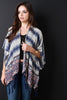 Aztec Stripes Beaded Fringe Poncho