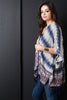 Aztec Stripes Beaded Fringe Poncho