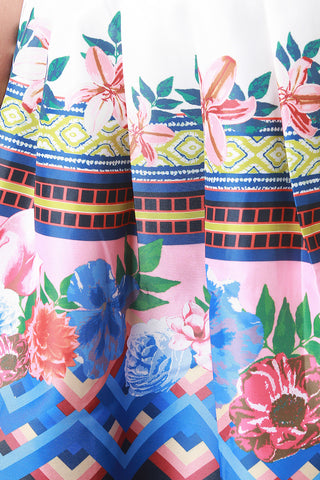 Floral Bohemian Print A-Line Skirt