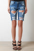 Distressed Denim Bermuda Shorts