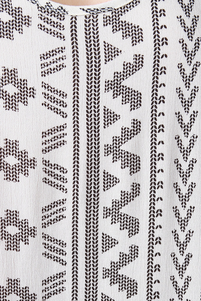 Tribal Print Lace Back Maxi Dress