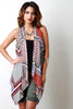 Embroidered T-Back Printed Cover-Up Poncho