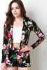 Neon Floral Open Front Blazer