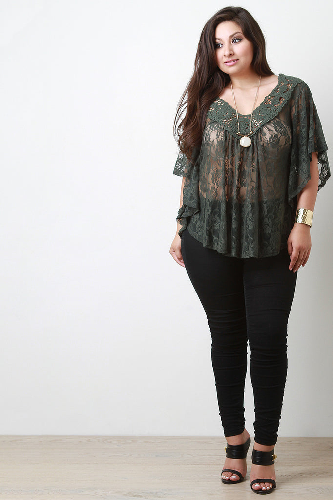 Lace and Crochet Flowy Top