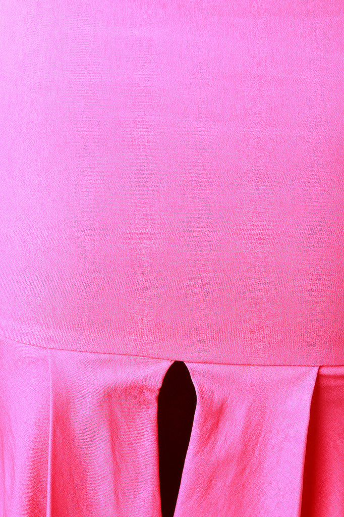 Pleated Peplum High Waisted Pencil Skirt
