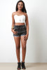 Distress Wash Corset Cuff Shorts