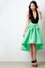Front Bow Tie High Low Taffeta Skirt