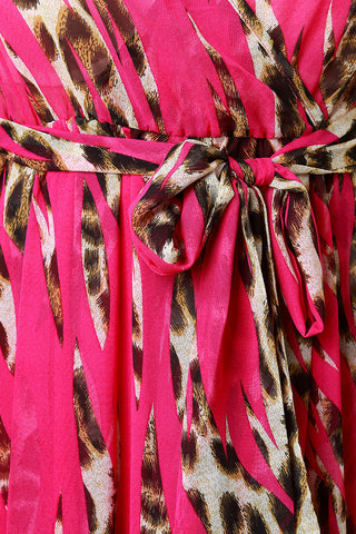 Slash Leopard Chiffon Longsleeve Maxi Dress