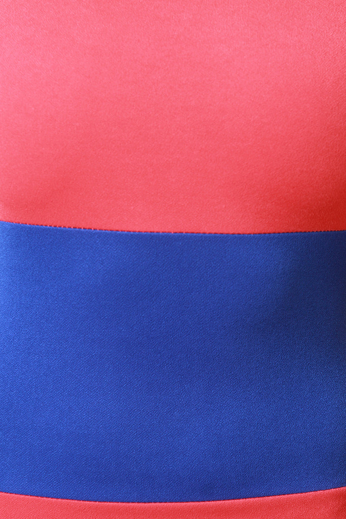 Color Block Off The Shoulder Bodycon Dress