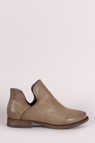 Bamboo Open Side Almond Toe Booties