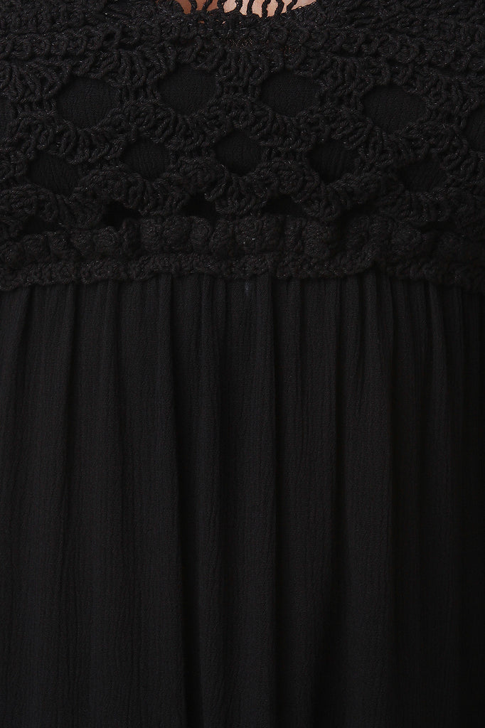 Crochet Bodice Tiered Cami Dress
