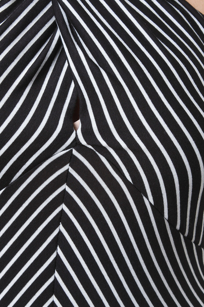 Stripe Criss-Cross Neck Maxi Dress