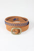 Woven Contrast Vegan Leather Belt