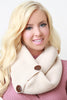 Knitted Button Infinity Scarf