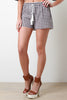 Gingham Tassel Drawstring Shorts