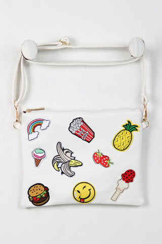 Graphic Patch Convertible Crossbody Clutch
