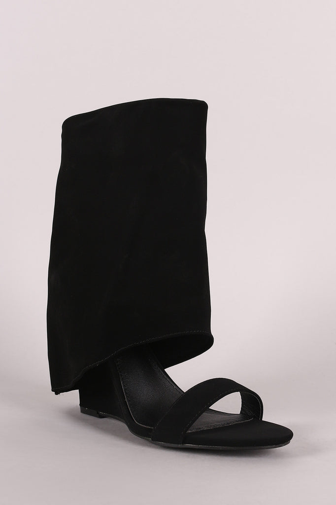 Boot Shaft Open Toe Wedge Heels