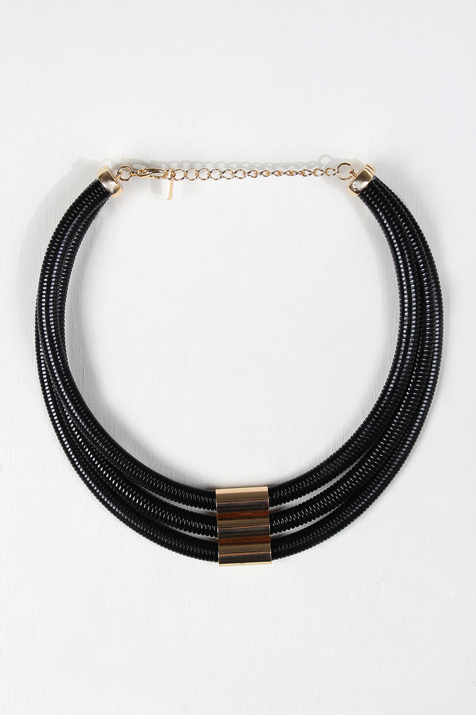Triple Layer Edgy Collar Necklace