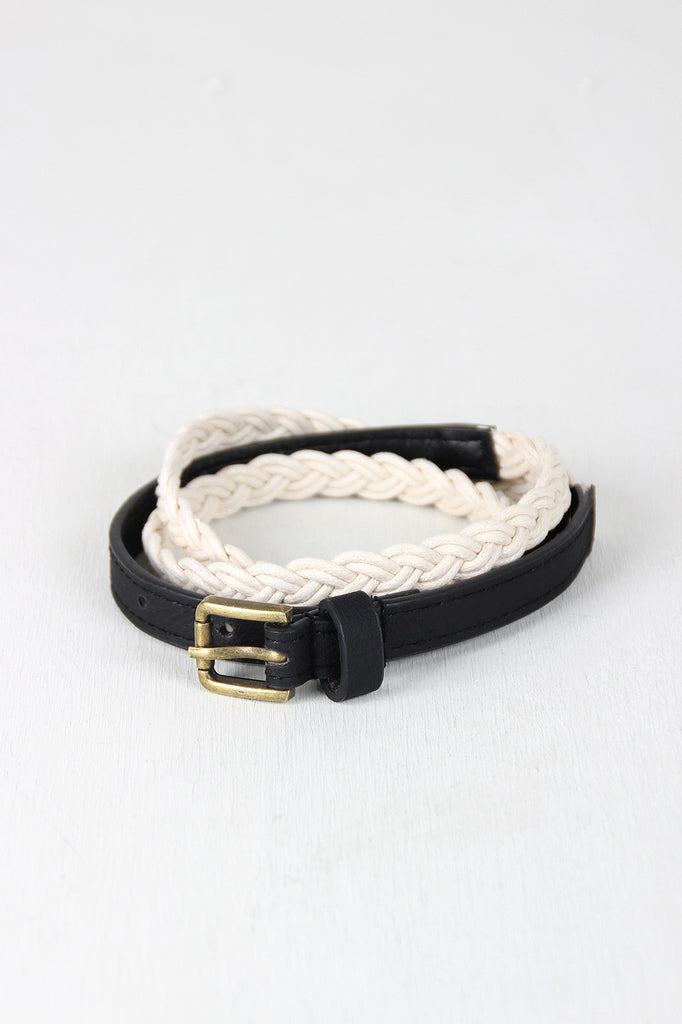 Nautical Braided Rope Skinny Belt