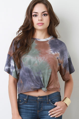 Tie Dye Knotted Crop Tee