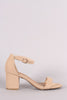 Bamboo Ankle Strap Open Toe Block Heel