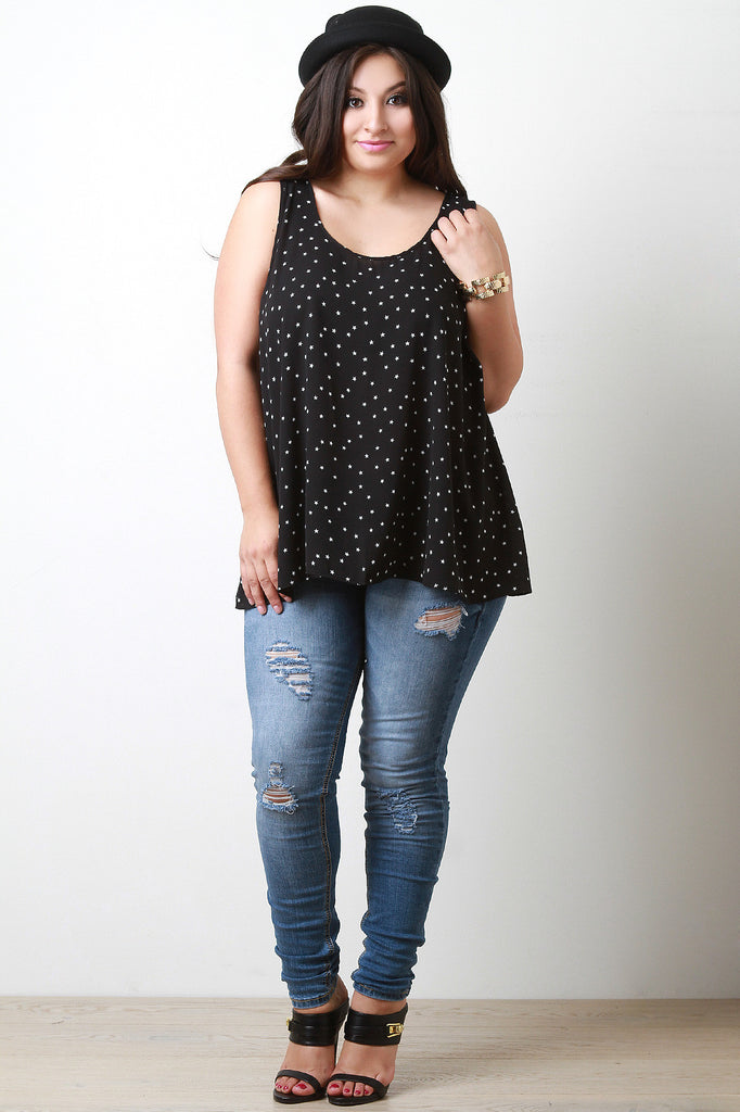 Sleeveless Star A-Line Top