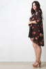 Floral Chiffon Open Front High Low Cardigan