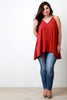 Button Accent V-Neck Tunic Top