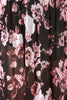Floral Print Semi-Sheer Mesh Slit Maxi Skirt