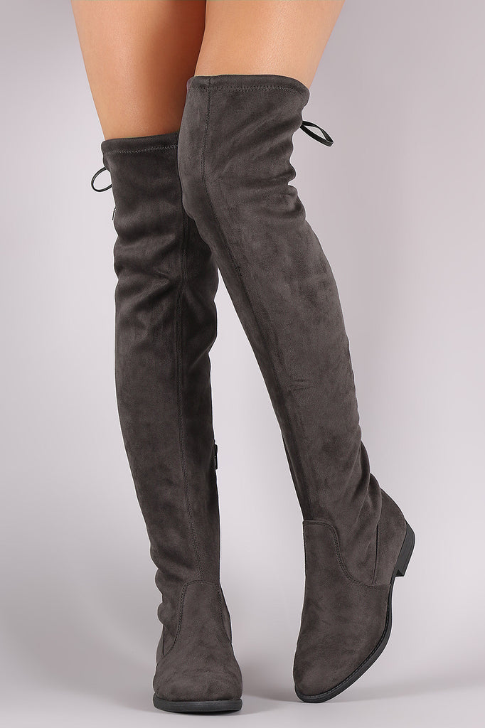 Liliana Suede Drawstring Tie Riding Over-The-Knee Boots