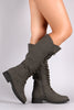 Combat Lace-Up Knee High Military Boots