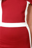 Banded Off The Shoulder Color Block Midi Dress