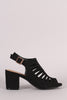 Bamboo Caged Chunky Kitten Heel