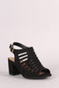 Bamboo Caged Chunky Kitten Heel