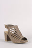 Bamboo Caged Chunky Kitten Heel