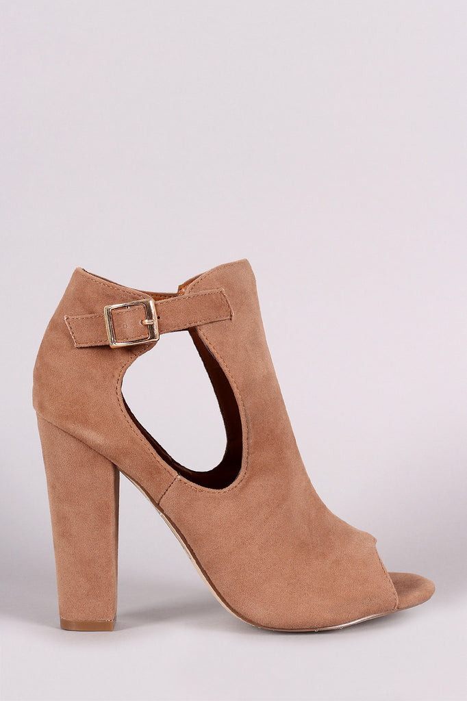 Shoe Republic LA Side Cutout Buckle Booties