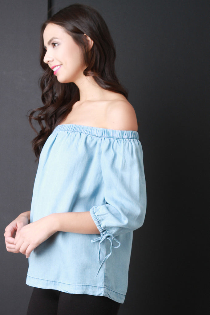 Off The Shoulder Tied Sleeve Top