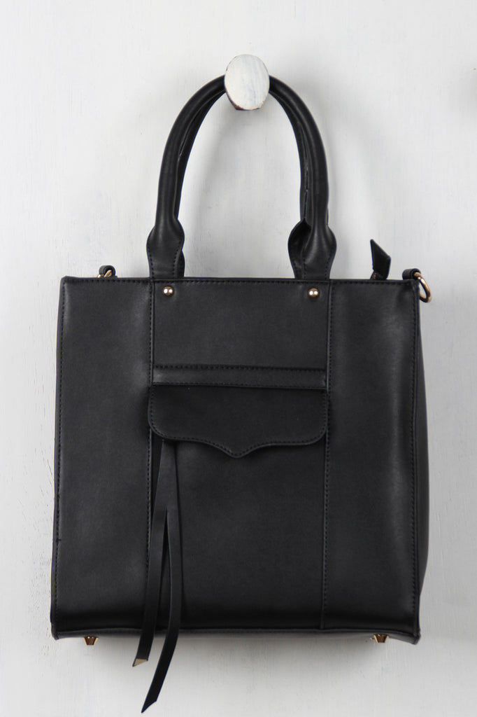 Structured Boxy Vegan Leather Tote Bag
