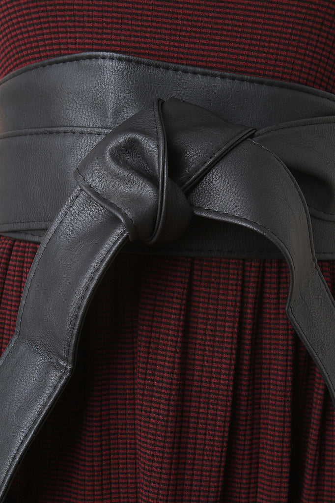 Faux Leather Obi Wrap Belt