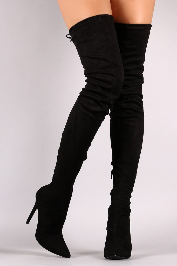 Liliana Suede Over The Knee Pointy Toe Boots